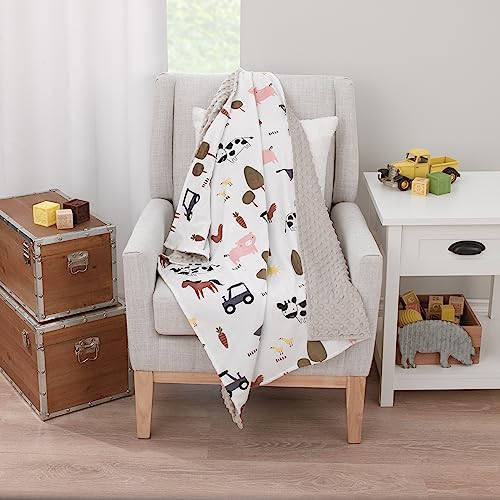 Image of Little Love by NoJo Farm White, Gray, and Green Horses, Cows, and Chickens Super Soft Baby Blanket as it is Currently Incorrect