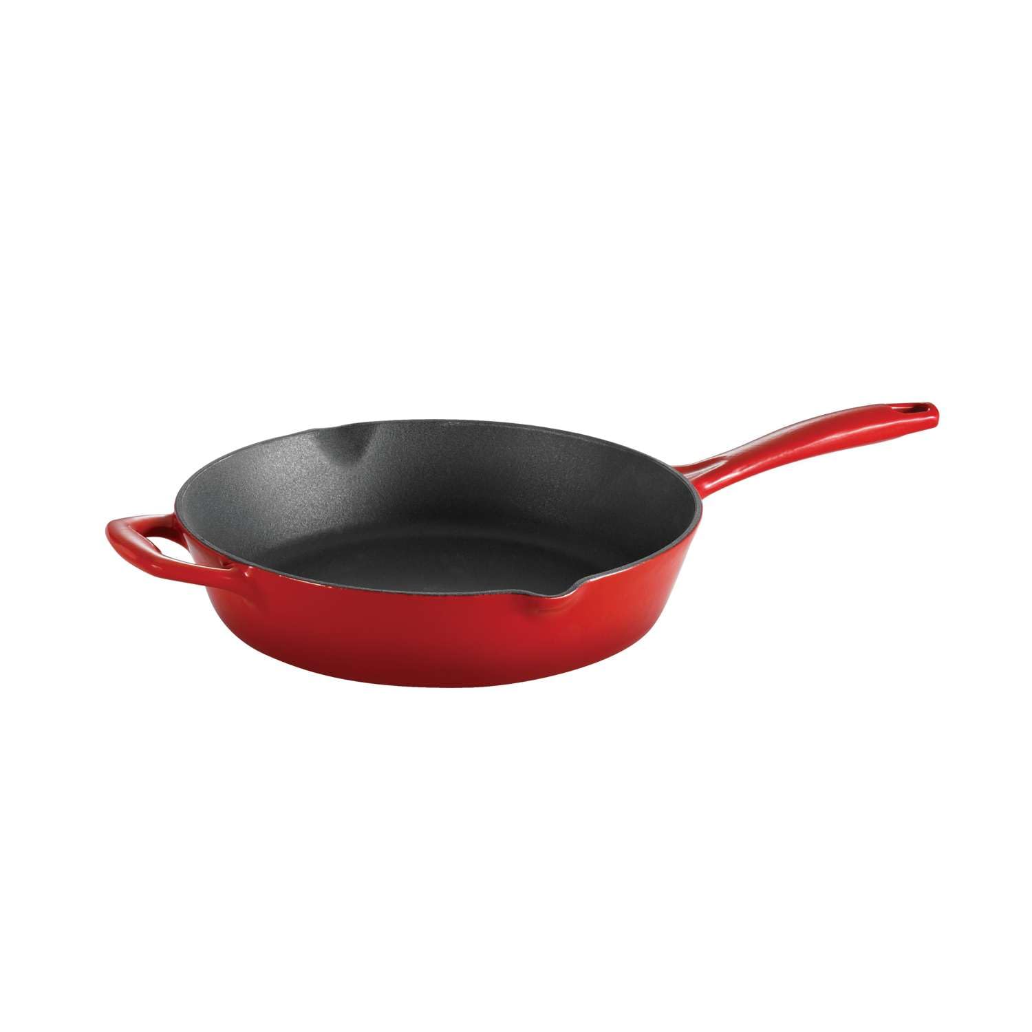 Tramontina Bestow Enamelled Cast Iron Skillet with Helper Handle, 25 cm (2.36l), Red, for Induction and All Hobs, Oven-Safe to 230°C, 31700205