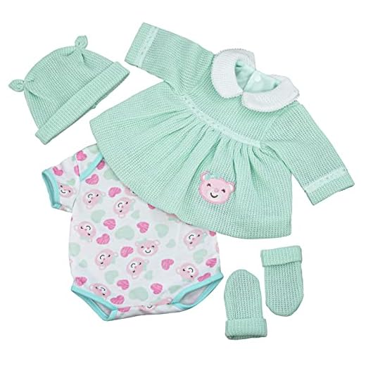 Bibi Doll - 20” Reborn Doll Clothes Suitable for 20” Baby Doll Boy Girl Dress Outfit Christmas Birthday Gift (Mint Teddy Girl Outfit)