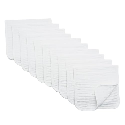 Synrroe Paños grandes de muselina para eructos para bebés, niñas y niños, paquete de 10 unidades extra absorbentes y suaves, 6 capas de 20 x 10