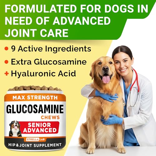 Senior Advanced Glucosamine for Dogs - Small + Large Breeds -Omega-3 Fish Oil - Chondroitin, MSM- Soft Chews for Older Dogs - Bacon Flavor - 120Ct image 6