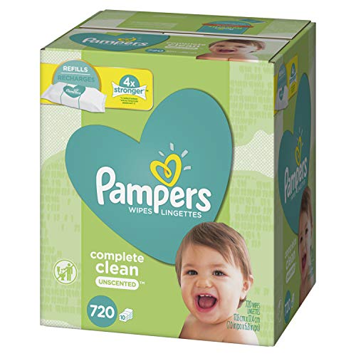 pampers baby wipes tub - Baby Wipes, Pampers Baby Diaper Wipes, Complete Clean Unscented, 10 Refill Packs for Dispenser Tub, 720 Total Wipes