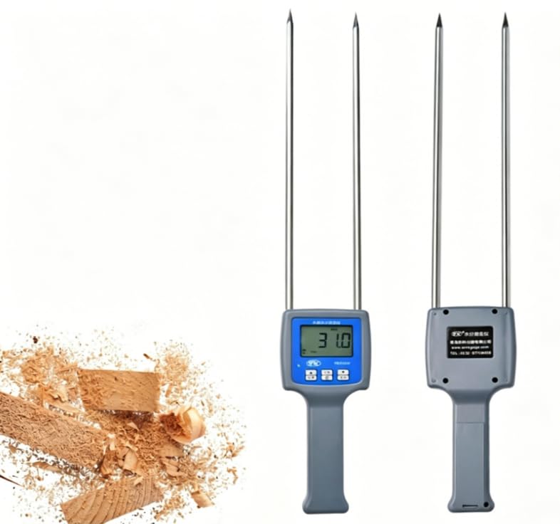 Medidor digital de humedad para madera, biomasa, madera, rango de 0-84%, precisión del 0,5%, lectura rápida, diseño compacto para pruebas in situ