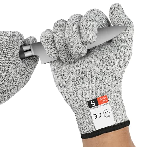 AUYAO Gants Anti-Coupures Professionnels Haute Protection, Gants de Travail de Sécurité pour Cuisine Gant Huitre Protection, Gants pour Ouvrir Huitres de...