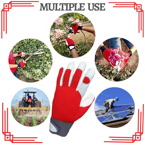 ITC Red Gardening Gloves for Women | Screen Touch Fingers | Garden Gloves Thorn Proof | Breathable and Durable Garden Gloves Women - Image 2