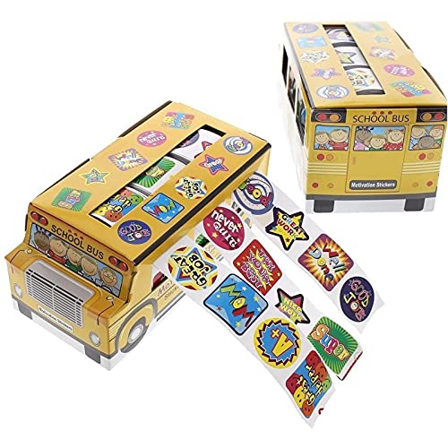 Children s Stickers - Assorted Motivation Sticker Rolls School Student Encouragement School Bus Sticker - 5.75 x 2.75 x 2.5 inches