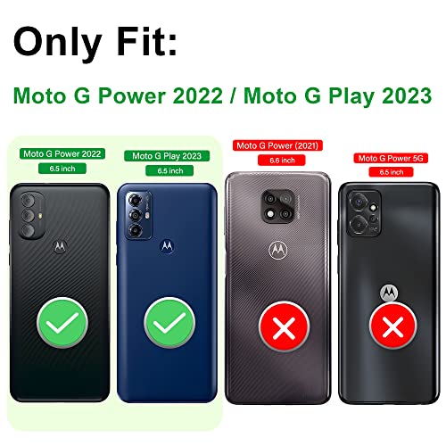 Gritup for Moto G Power 2022 Case/Moto G Play 2023 Case with HD Screen Protector, Heavy Duty Shockproof Phone Cover with Magnetic Kickstand Ring, Blue - image 2