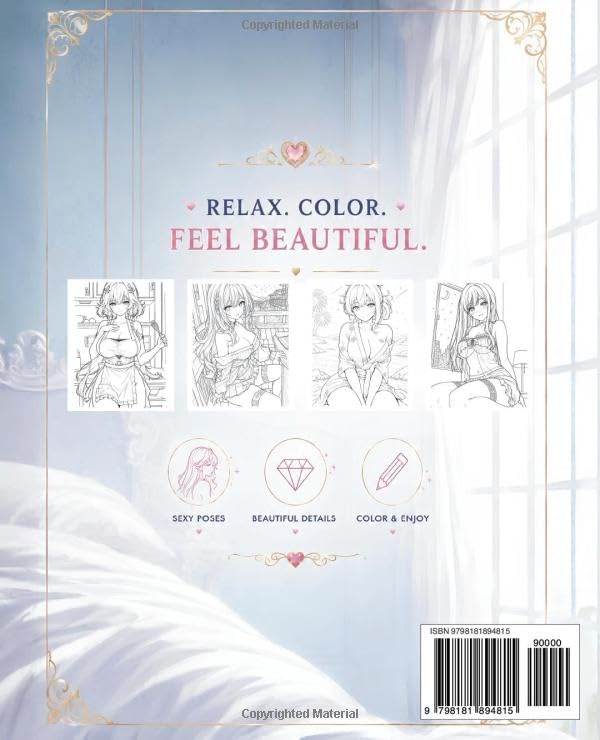 Sexy Anime Girls Coloring Book: A Relaxing Coloring Book Featuring 50+ Unique Anime Girls for Older Teens and Adults image 3