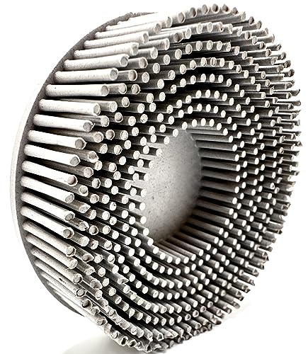 Image of 10 Pack 3 inch 120 Grit White R-Type Bristle Disc | Ceramic-Aluminum Oxide Abrasive Bristle Disc with Quick Change Roll Lock | White | Pack of 10