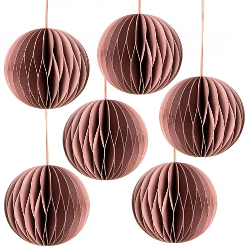 Logbuch-Verlag 6 rosa Weihnachtskugeln Papier Wabenball Kugeln zum...