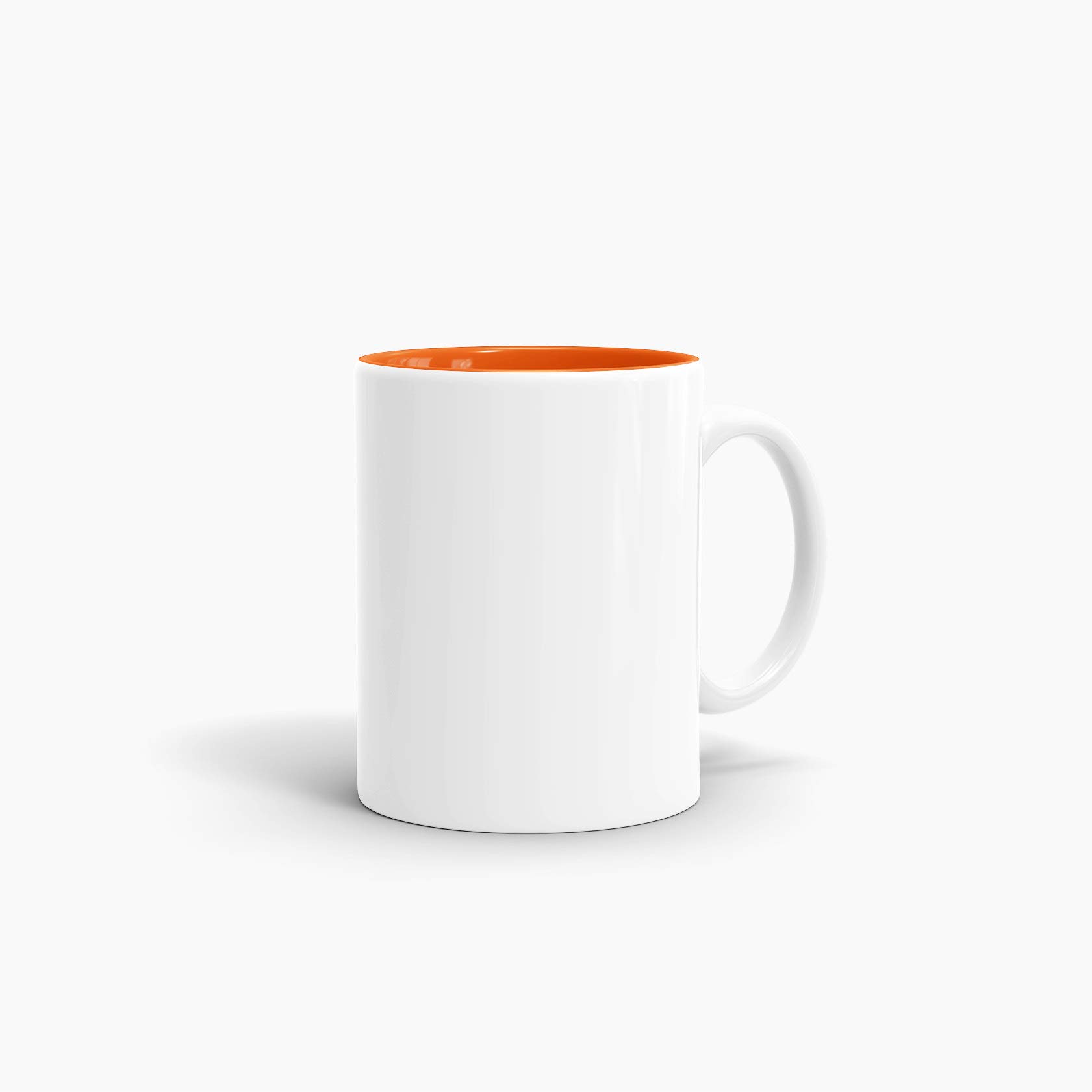 Bastel-Tassen ohne Druck zum Bemalen aus Hochwertiger Keramik Einzeln oder im Set/Mug/Cup/Becher/Pott - Innen Orange 24er Set