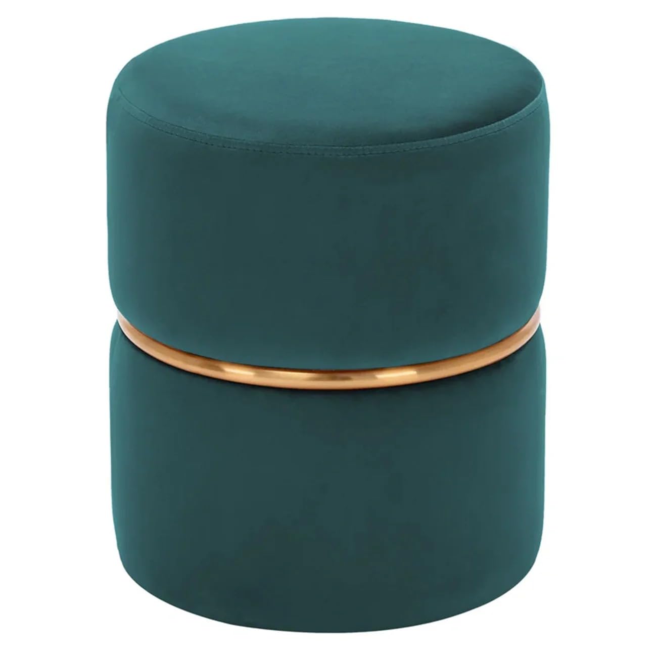 Wooden Puffy Round Footstool - Ottoman Stool for Living Room Furniture Round Ottoman - Sitting Pouffe Ottoman Stool/Room Decor/Office (Deep Sea)-image-8