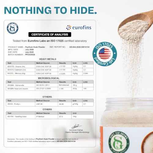 Image of Sown and Grown Psyllium Husk Powder- 680gm | Isabgol | Easy Mixing Dietary Fiber | Cleanse Your Digestive System | Finely Ground Powder | Ideal for Gluten Free Baking | Non-GMO