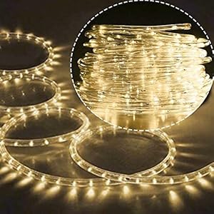 4M LED Light Strip, 220V High Voltage LED Christmas Rope Light, 36 LEDs/m IP67 Waterproof Flexible Light Strip for…