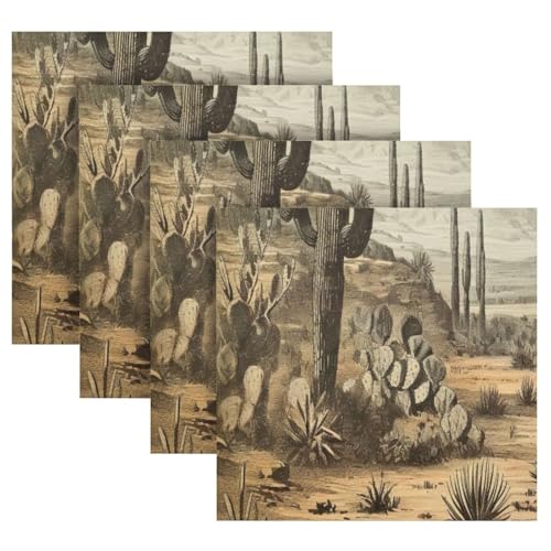 Servilletas de Tela Satinadas Set x6 Color Cactus miniatura 5