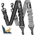 SlowTon Dog Seat Belt, 2 Packs Latch Bar Attachment Dog Car Seatbelt Metal Buckle Vehicle Seatbelt for Small Medium Large Dogs Elastic Safety Belt Tether for Dog Harness Adjustable Pet Safety Leads