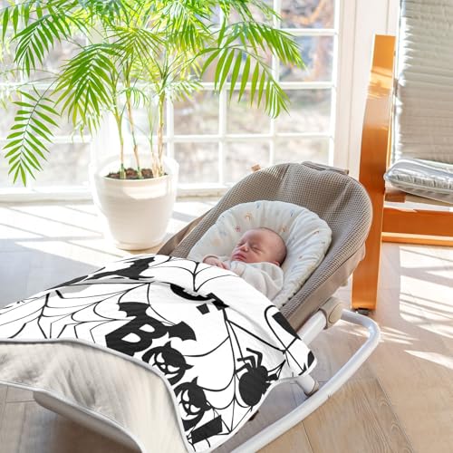 Ollabaky G383908818P749C793S1730 Boo Spider Web Monster Halloween Unisex Baby Blanket Boys Girls Cotton Throw Blanket Swaddle Blanket thumb #6