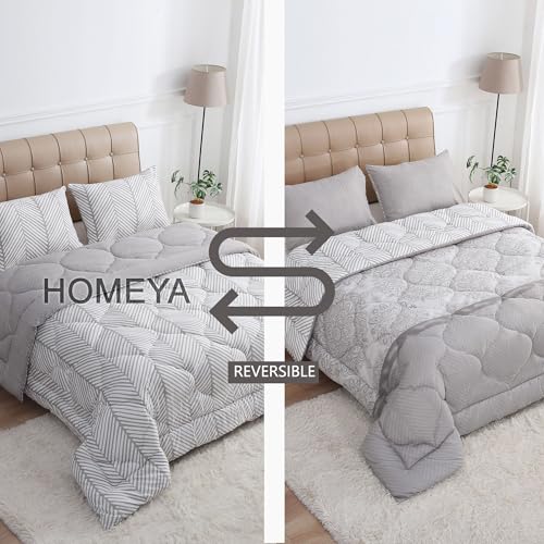 HOMEYA - Edredón Estampado con Relleno de Fibra, Edredón Cama Matrimonio, 250 x 240cm, Tejido Suave y 100% Poliéster - imagen 2