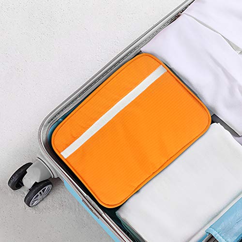 MONSTINA Travel Toiletry Bag Cosmetic Organizers with Hanging Hook Use in Hotel,Bathroom(Orange)