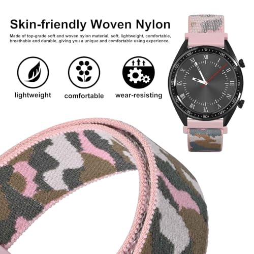 Image of WOCCI Adjustable Nylon Sport Watch Bands with Hook and Loop Fastener, Quick Release Watch Straps for Men and Women, Band Width 18mm 20mm 22mm