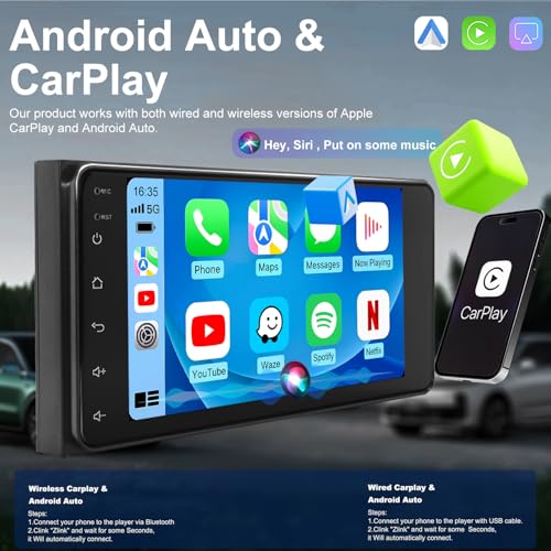 5G WiFi Car Radio for Toyota 4Runner 2003-2009, Tundra 2003-2006, Sequoia 2005-2007, Highlander 2001-2007, Camry 2002-2006, RAV4 2001-2005, 7" Touchscreen Carplay Android Auto Stereo, GPS FM BT Camera by Fancywind - Used condition - Image 4
