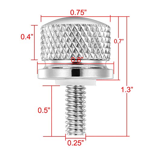 Amazicha Chrome Stainless Steel Seat Bolt Nut Tab Screw Mount Knob Cover Compatible For Harley Davidson Sportster Softail Touring Dyna 1996-2023 #TOP1