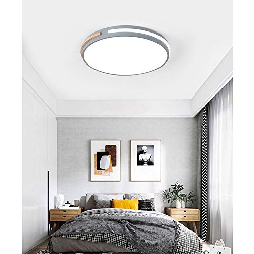Lámpara de techo de fácil instalación con luz LED regulable y marco de madera 4