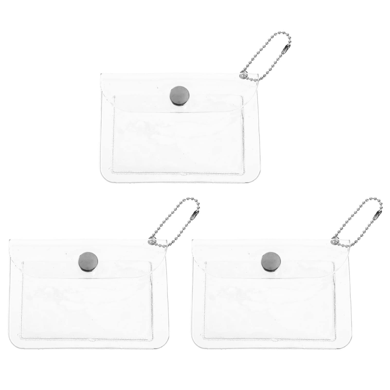 VALICLUD Monedero con Llavero Transparente Monedero Pequeño Monedero Transparente Tarjetero 3Pcs