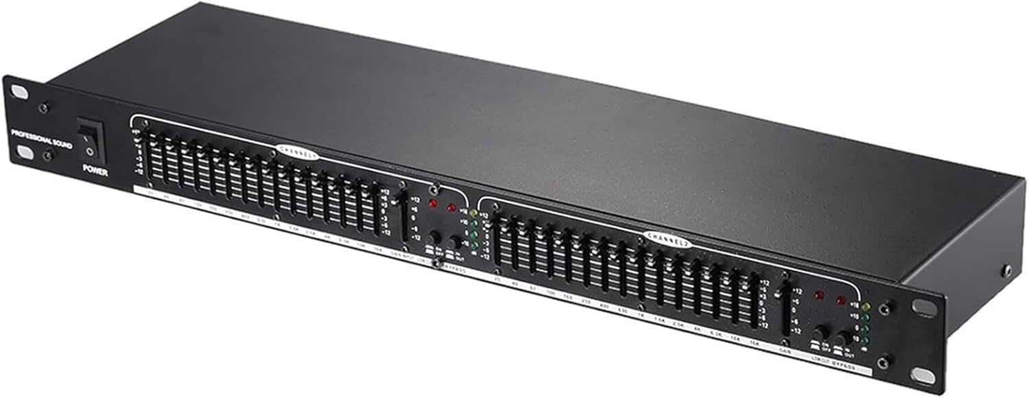 Digital Equalizer 15-Band Audio Equalizer 2-K Stereo Graphic Equalizer mit Hoch-/Mittel-/Niedrigfrequenzanpassung Graphic Equalizer