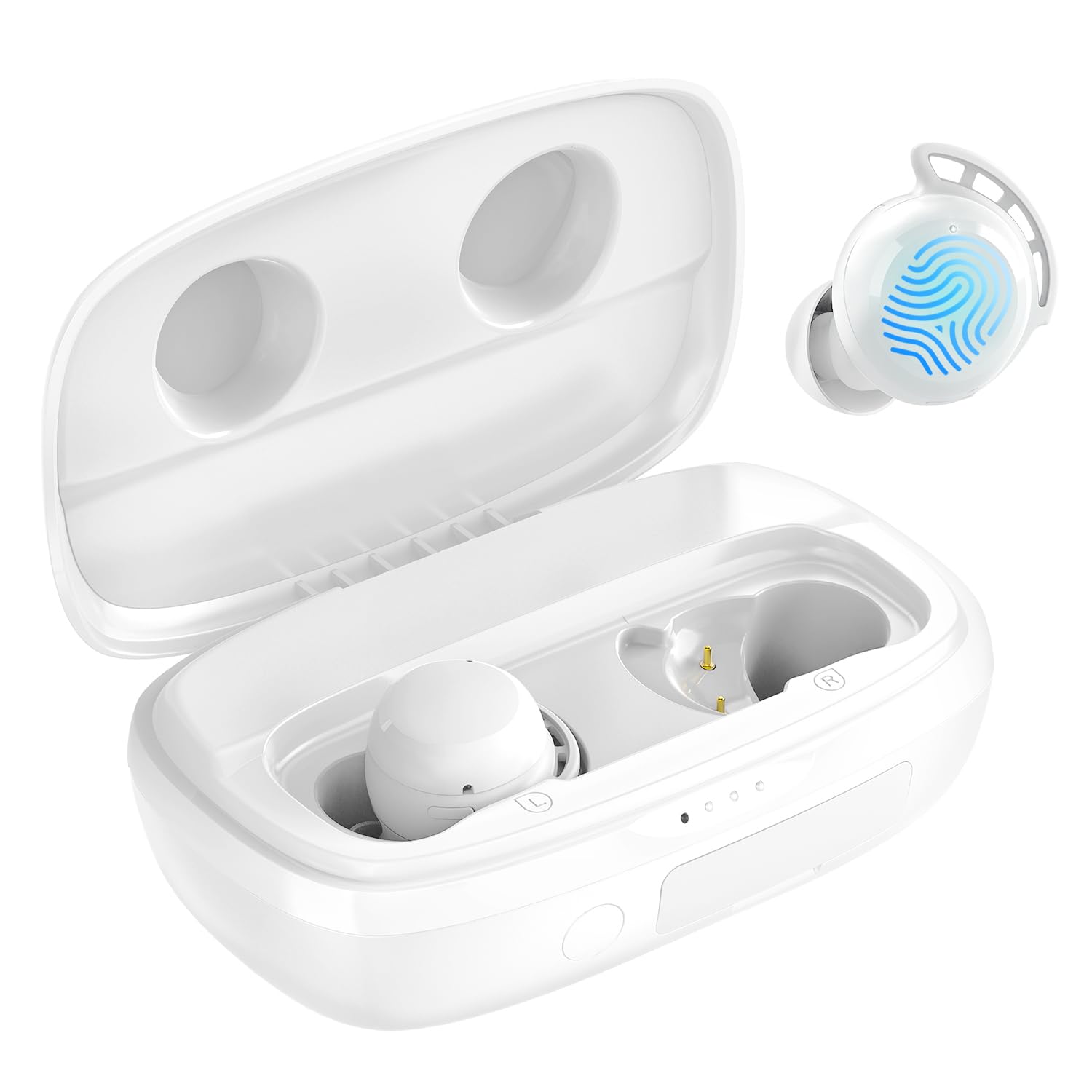 Tribit Wireless Earbuds, 110H Playtime Bluetooth 5.3 IPX8 Waterproof Call Noise Reduction Bluetooth Earbuds Headphones with Mic Earphone in-Ear Wireless Earphones, Flybuds 3 White
