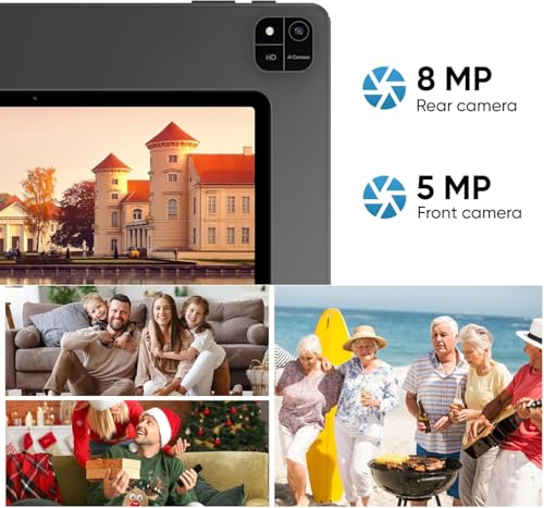 Image of Kids Tablet 10.1 Inch, Android 15, 64GB, Parent Control Black Case, 12GB RAM 64GB ROM 1TB TF Card Expandable for Toddler Children, Parental Control, Dual Camera, WiFi, Gift