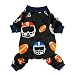 Fitwarm Football Dog Pajamas Pet Clothes PJS Jumpsuit Black Medium