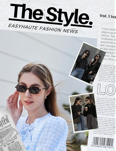 EASYHAUTE Rectangle Sunglasses for Women, 90s Retro Miu-Inspired Sun Glasses with UV 400, Vintage Rectangular Lenses2