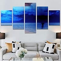 SIGNWIN 5 Panel Canvas Wall Art Modern Art Coastal Colorful Multicolor Photography Romantics Sunset for Home Decorations Ready to Hang - 60