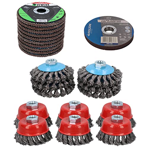 Kit meuleuse d'angle 11,4 cm 32 pièces pour tronçonner et décaper la rouille