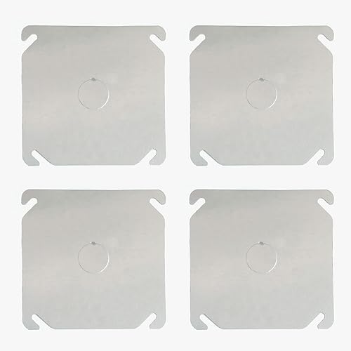 4 Packs Square Electrical Box Cover with 1/2 Inch Knockout,
