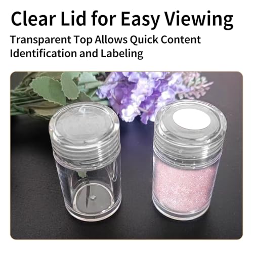 3Pcs Powder Bottle Mini Glitter Shaker Containers Travel Size 3 Styles Bottles with Lids for Loose Makeup Depotting Kit Empty Plastic Compact Small Dispensador Supplies Container4