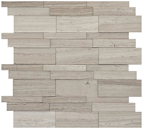 EMSER M05METRCR1212M3D Metro Cream 3D Linear Honed Mosaic 3D/1212