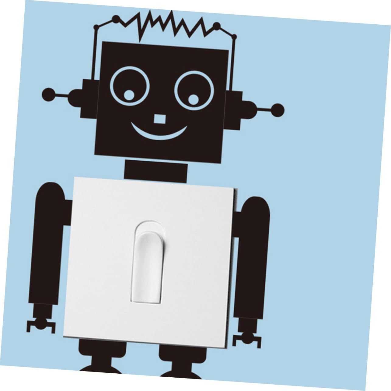 VICASKY 12pezzi Adesivi Interruttore Robot Creativi Per Decorazioni Murali Stickers Rimovibili Per Camerette e Salotti Design Unico