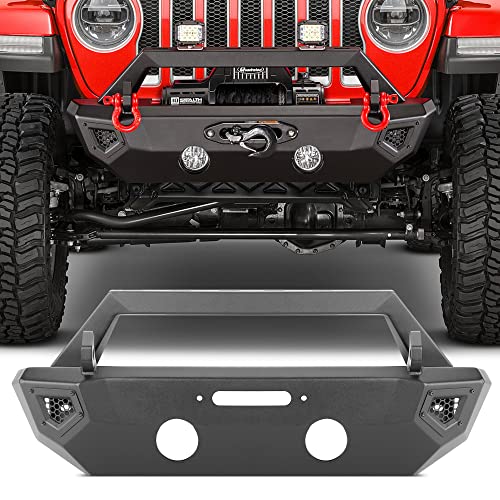 Image of Carnivore Stubby Front Bumper - Fits Jeep Wrangler JK, JL & Gladiator JT 2007-2023, Precision Cut Steel - Winch Mount Plate