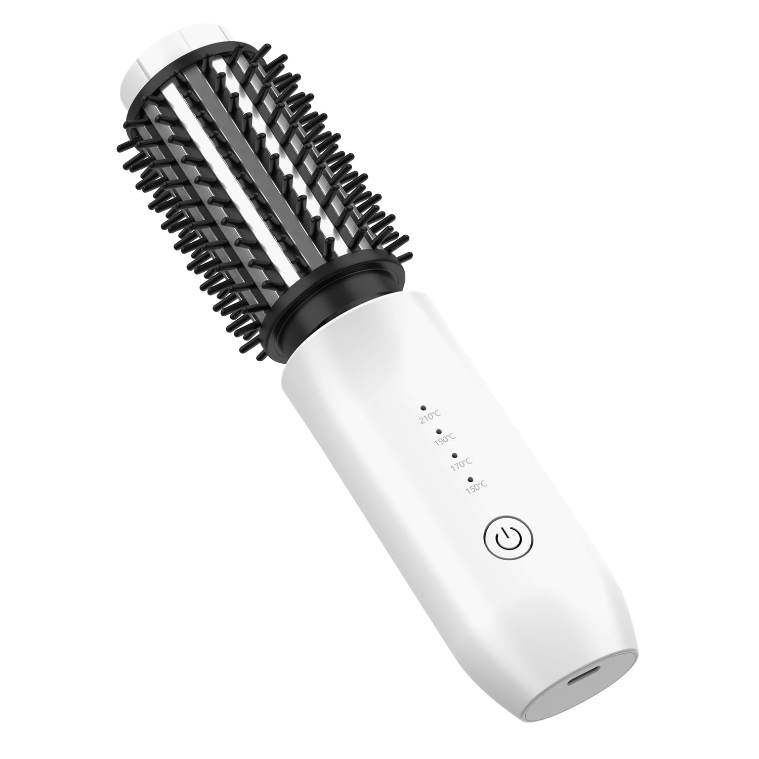 Leeko Spazzola Lisciante Senza Fili, Spazzola Arricciacapelli Senza Fili da 40mm,4 Temperature Thermal Brush, Pettine Spazzola Riscaldata per Capelli (bianco)
