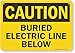 "Caution - Buried Electric Line Below" Label by SmartSign | 7" x 10" 3M Reflective Laminated Vinyl