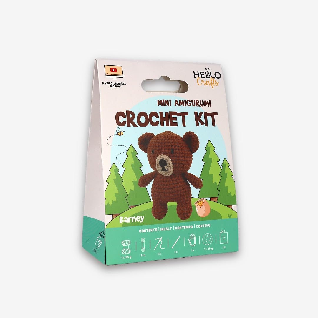 Knitty Critters - Mini Amigurumi - Barney Bear | DIY Crochet Kit