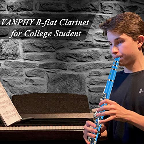 Image of Bb Clarinet 17 Keys Flat B Clarinet for Beginners & Students Blue