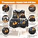 Tool Vest, Electrician Tool Vest for Men, 17 Compartments, Reflective Workwear with Drill Holster, Adjustable Waist & Upgraded Comfortable Neck Opening