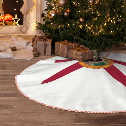 Jupe de sapin de Noël épaisse motif rustique Floride textile durable