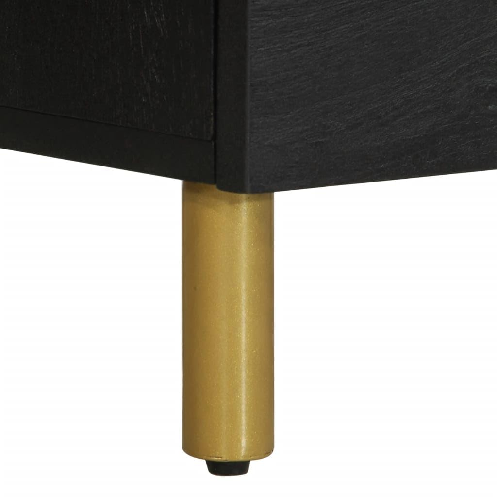 Homgoday Mesita de noche, mesita de noche, mesita de noche, mesa auxiliar para cama, dormitorio, salón, 50 x 33 x 62 cm, color negro