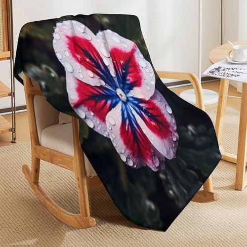 Manta de forro polar suave para cama y sofá con diseño de flor 5