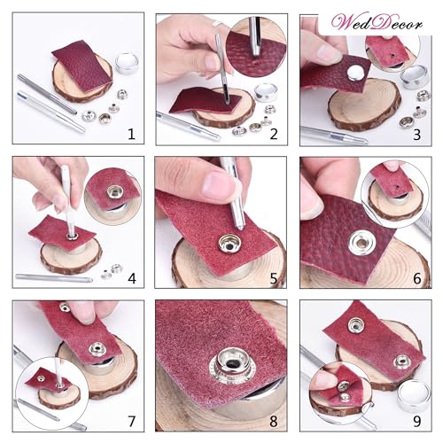 Presse Clous Métal Robuste WedDecor, Boutons Pression 15mm de Haute Précision - Pack 250 - 5