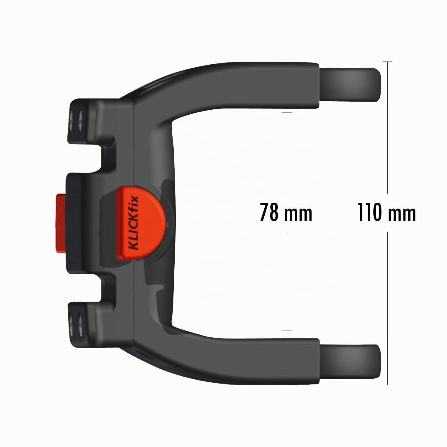 House of Goods KLICKfix Lenkeradapter E für E-Bikes mit Displayverpackung, schwarz, universal